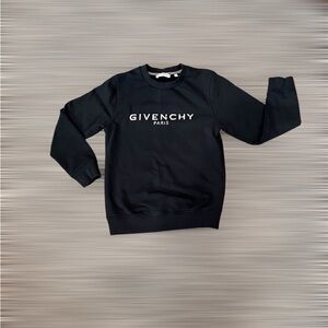 GIVENCHY PARIS Boys Crewneck Fleece Sweatshirt Black Size 8